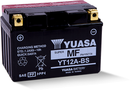 Yuasa YT12A-BS Maintenance Free AGM 12-Volt Battery w/Bottle