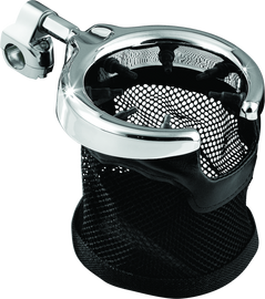 Kuryakyn Drink Holder with Mesh Basket 1-1/4 inch Clamp Chrome