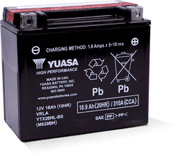 Yuasa YTX20HL-BS High Performance AGM Battery w/Bottle