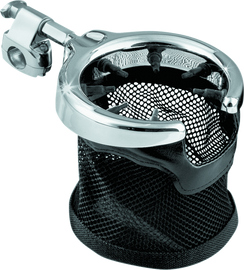Kuryakyn Universal Passenger Drink Holder With Basket Black/Chrome