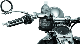 Kuryakyn Drink Holder with Mesh Basket 1 inch Clamp Chrome