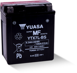 Yuasa YTX7L-BS Maintenance Free AGM 12-Volt Battery w/Bottle