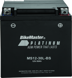 BikeMaster AGM Battery - MS12-30L-BS