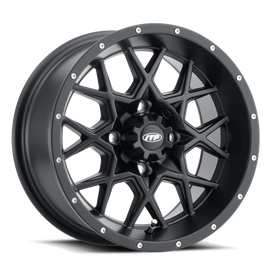 ITP Hurricane 14x7 / 4x137 BP / 5+2 Offset Matte Black Wheel