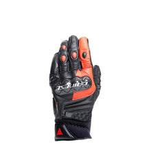 Load image into Gallery viewer, Dainese Carbon 4 Short Leather Gloves Black/Fluorescent Red - Large