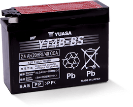 Yuasa YT4B-BS Maintenance Free AGM 12-Volt Battery w/Bottle