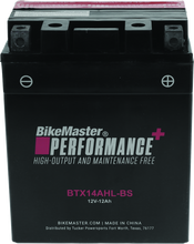 Load image into Gallery viewer, BikeMaster Battery - BTX14AHL-BS